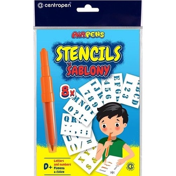 Centropen Šablony A5 Číslice a písmena 8 ks