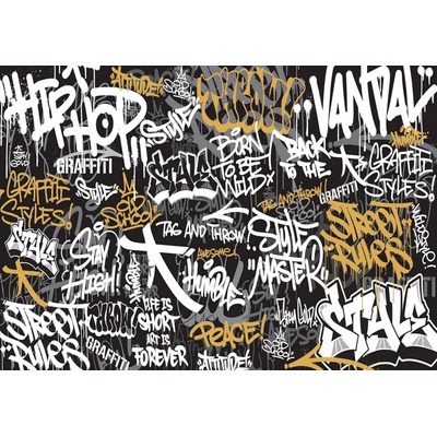 Postershop Fototapeta vliesová Graffiti tříbarevné , rozměry 152,5x104 cm