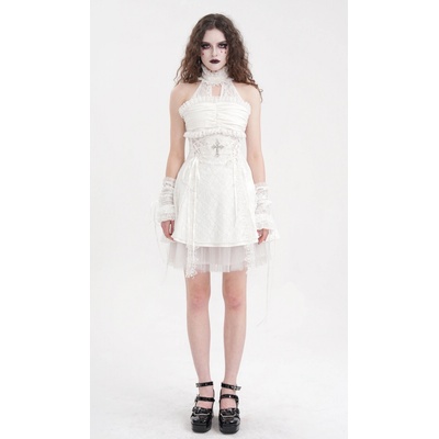 Devil fashion дамска рокля DEVIL FASHION - White Gothic Sexy Cut Out - SKT21902