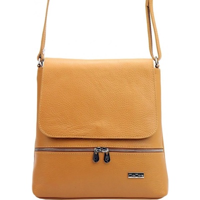 MiaMore kožená dámská crossbody kabelka Camel hnědá