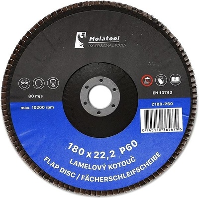 MolatoolLamelový brusný kotouč 180 mm P60 Z180-P60