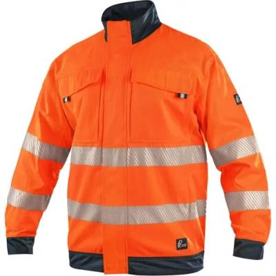 Canis CXS Halifax pánska bunda so sieťovinou HI-VIS oranžovo-modrá