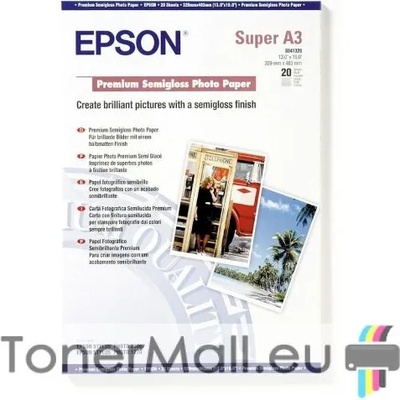 Epson Фотохартия EPSON C13S041328 Premium Semigloss Photo Paper, DIN A3+, 251g/m2 (20 sheets)