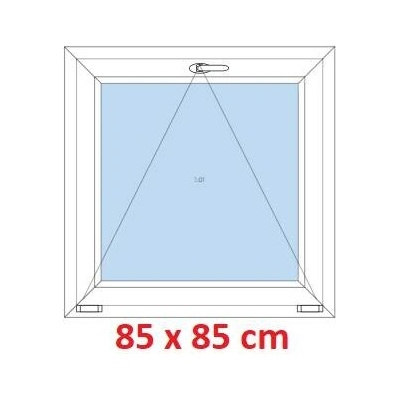 Soft Plastové okno 850 x 850 mm, sklopné, Černá krupička/Bílá
