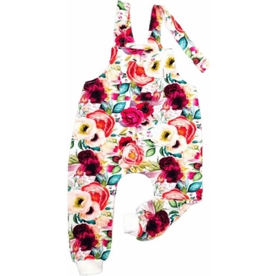 Dětské laclové kalhoty růže pestrobarevná