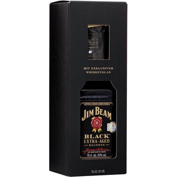 Jim Beam Black Extra Aged Bourbon 43% 0,7 l (dárkové balení 1 sklenice)