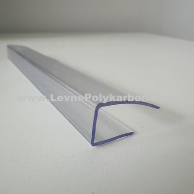Ukončovací/okrajový PC-U profil na tl. 6 mm ČIRÁ - délka 2100 mm