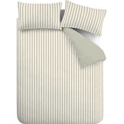 Bianca Зелено-кремаво единично памучно спално бельо 135x200 cm Hampton Stripe - Bianca (BD/60638/R/SQS/GR)