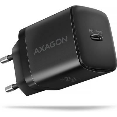 Зарядно устройство axagon acu-pd30, от контакт към usb-c(ж), 3-16v/2a, черно, qc4+, pd, 30w (acu-pd30)
