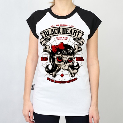 tričko BLACK HEART LADY LUCK černá