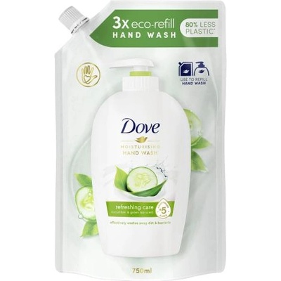 Dove Refreshing Cucumber & Green Tea 750 ml течен сапун с аромат на краставица и зелен чай Пълнител за жени