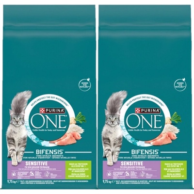 Purina One Sesitive s morčacím mäsom a ryžou pre dospelé mačky 2 x 9,75 kg