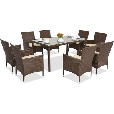 Garden Point Техноратанови градински мебели Milan/Grenada 8 Garden Point кафяво (GAP394-8)