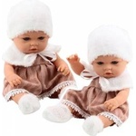 LEAN Toys Baby Doll Beige Dress Hat Collar Socks