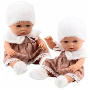 LEAN Toys Baby Doll Beige Dress Hat Collar Socks
