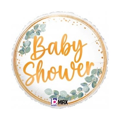 GRABO fóliový balónek Kruh Baby shower eucalyptus 18" 46cm nafukovací