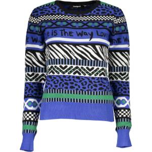Desigual Дамски пуловер desigual, Размер l, Цвят Синьо (23wwjf48_bl5000)