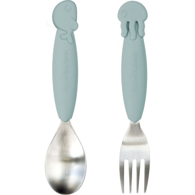 Done by deer Детски прибори за хранене Sea Yummy сини 2 части (1116742)