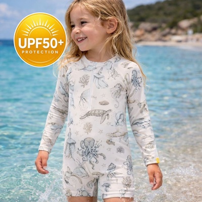 Swim Essentials Детски цял бански с UPF50+ защита и дълги ръкави - "Sea Life (SWE-2024SE1603)