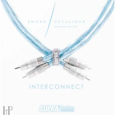Supra Cables Supra Sword-ISL Excalibur - Референтен сигнален кабел с Родиеви RCA конектори 0, 8 м (071863)