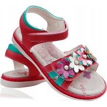 Sandále s kvetmi koralové