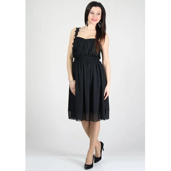 Image 1 of Rumena Рокля от черен шифон с дантела rumena