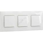 Legrand - Троен еднополюсен ключ č. 1 с рамка NILOE в бяло (LR0022C)
