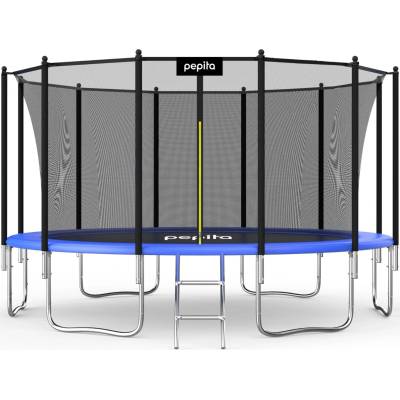 Pepita 457cm вътрешен батут с мрежа и стълба - синьо (JKL-15FT-GS4)