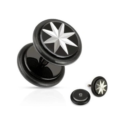 Šperky eshop falešný piercing do ucha osmicípá stříbrná hvězda AB19.07