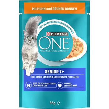 Purina One Senior 7+ kuřecí zelené fazolky 26 x 85 g