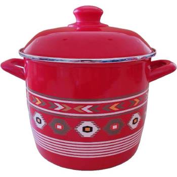 Metalac Posude 20 см емайлирана висока тенджера Metalac Posude с декор Etno