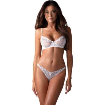 Obsessive Комплект сутиен и прашки Obsessive Alissium бели