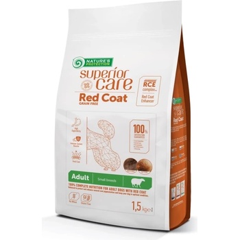 Nature's Protection Red Coat Grain Free Lamb Adult Small and Mini Breeds- Пълноценна, беззърнена храна с агнешко за израснали кучета от дребни породи с червена козина