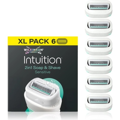 Wilkinson Sword Intuition 2in1 Soap & Shave Sensitive Резервни остриета 6 бр