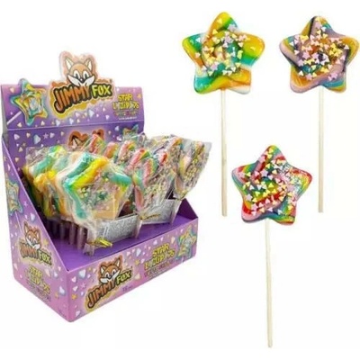 JimmyFox lízatko star tutti frutti with sprinkles 18 x 50 g