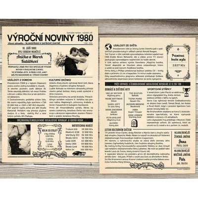 Dárek k safírové svatbě: Noviny k výročí svatby 1980