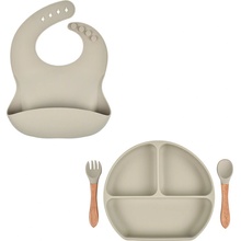 Martons jídelní sada silikonová s přísavkou Light beige 4 dílný