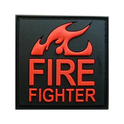 JACKETS TO GO Nášivka FIRE FIGHTER plast ČIERNA/ČERVENÁ