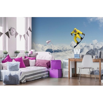 DIMEX ART s. r. o Самозалепваща се флизелинова фототапета скачащ сноубордист 375 x 250 см