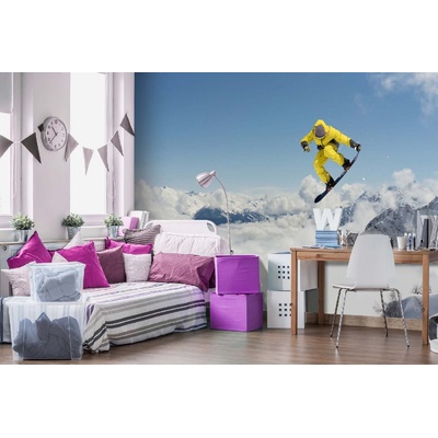 DIMEX ART Самозалепваща се флизелинова фототапета скачащ сноубордист 375 x 250 см