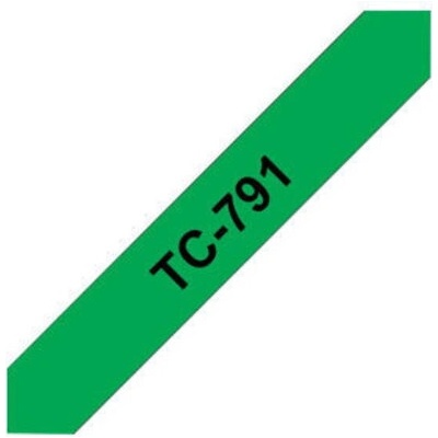 Brother P-Touch TC-791 black on green 9mm (TC791)
