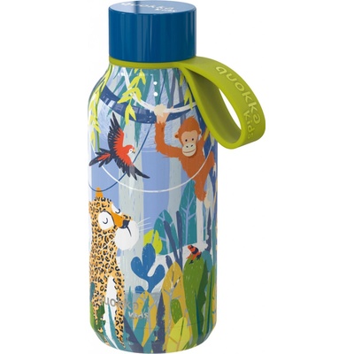 Quokka Solid Kids s popruhem Nerezová termoláhev 330 ml s popruhem Jungle
