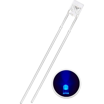 LED Dioda obdélníková 2x3x4mm, UV fialová čirá