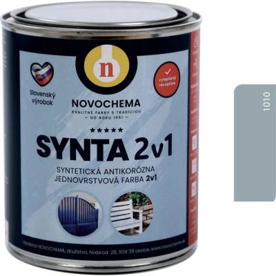 NOVOCHEMA SYNTA 2v1 syntetická antikorozní jednovrstvá barva 2v1 0.75 kg 1010 Světle šedá