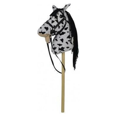 Kůň na tyči plyš 70 cm Teddies se zvukem bílo černý Appaloosa – Zboží Mobilmania