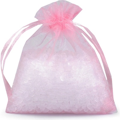 Dárkový pytlík 7x9 cm organza - růžová sv. (5 ks)