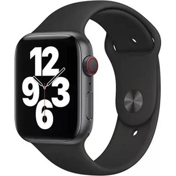 Apple Оригинална Силиконова Каишка за Apple Watch 44/ 45/ 46/ 49mm, Sport Band MKUZ3AM/A Midnight, Черен (MKUZ3AM/A)