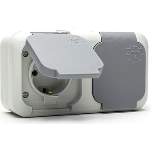 ТМТ КОНТАКТ ПКОМ ДВОЕН ip44 250v 16a СИВ Н. КИРОВ (011110024)
