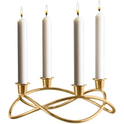 Georg Jensen Pozlacený adventní svícen Season, zlatá barva, kov