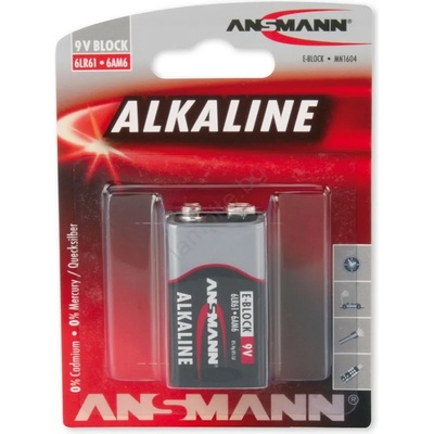 ANSMANN 09887 6LR61 9V Block RED - Алкална батерия 9V (AN037)